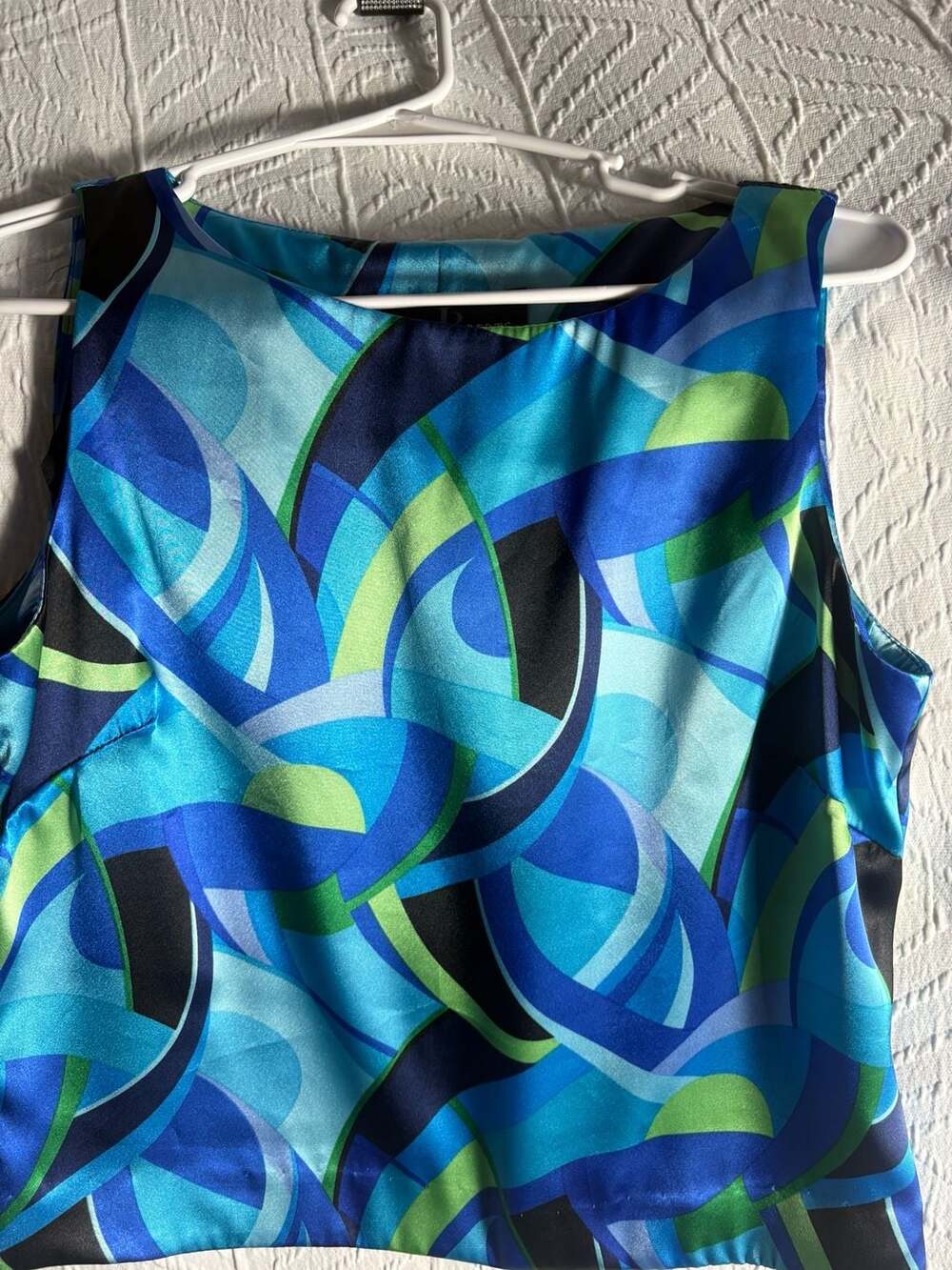 John Roberts Petite Abstract Geometric Print Sleeveless Blouse Size 6P